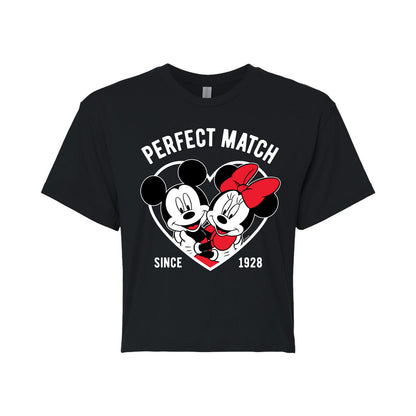 Disney - Perfect Match - Juniors Cropped Graphic T-Shirt