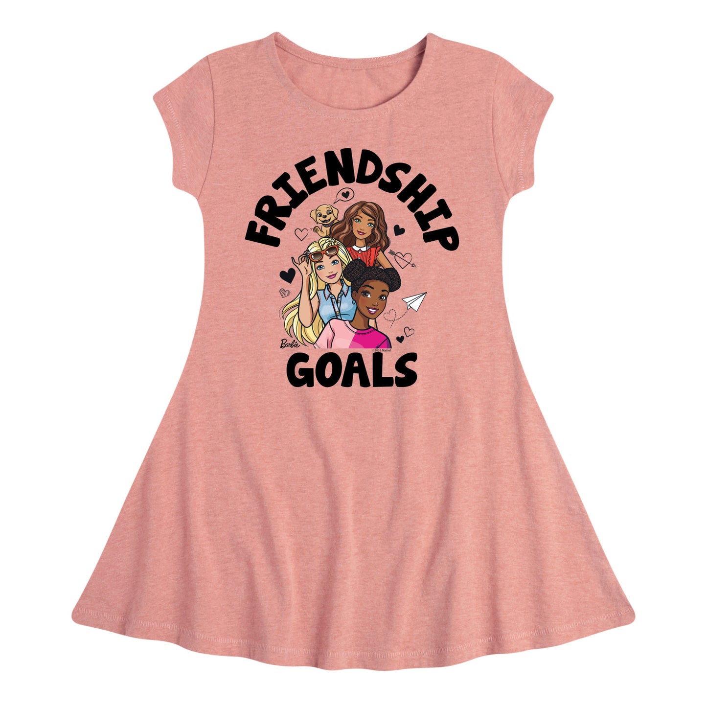 Barbie - Friendship Goals - Toddler And Youth Girls Fit And Flare Dress