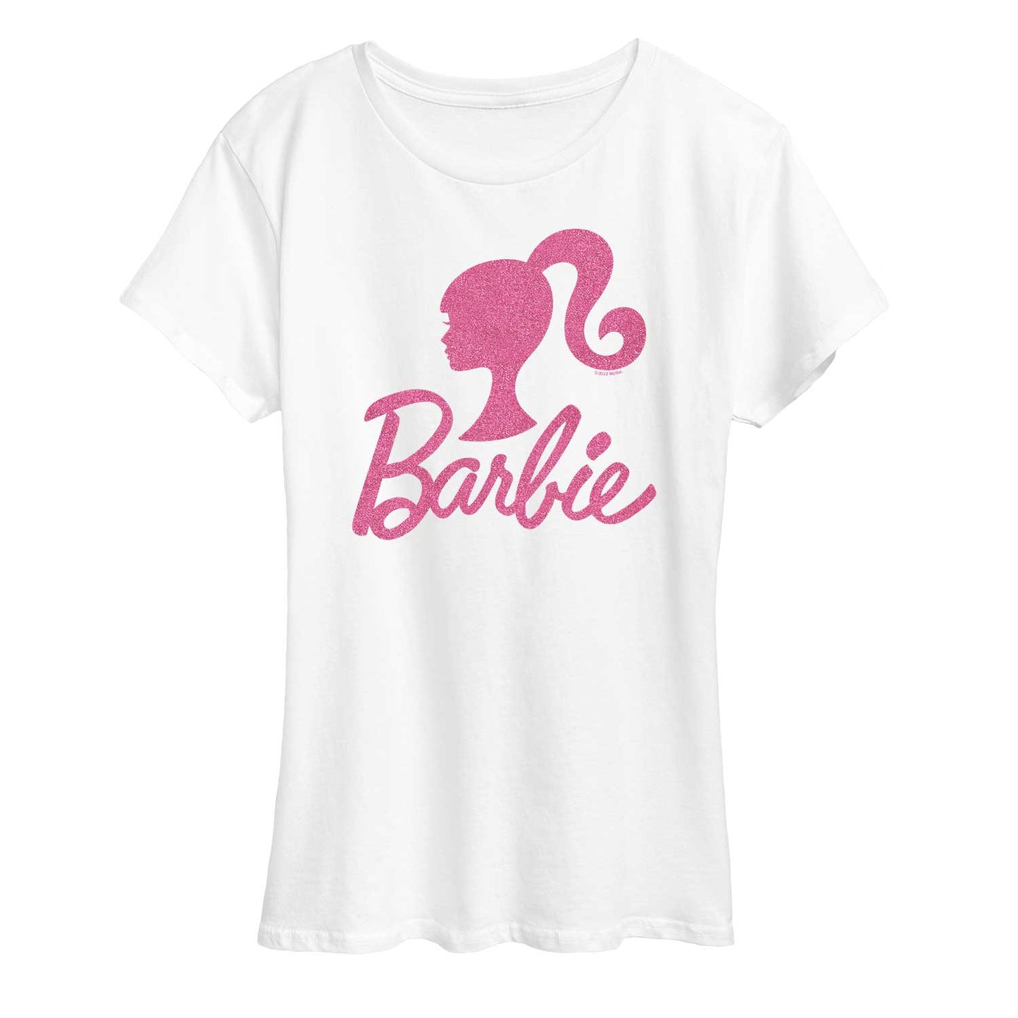 Barbie - Pink Glitter Silhuoette Logo - Women's Short Sleeve Graphic T-Shirt
