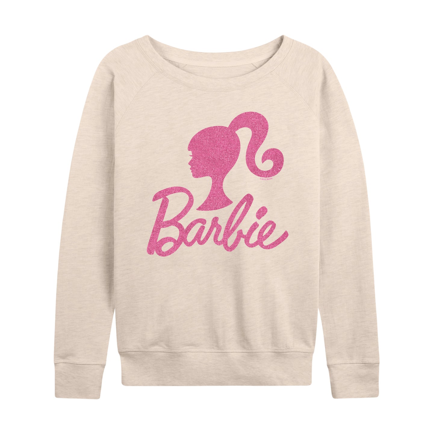 Barbie - Logo Pink Glitter - Women's Lightweight French Terry Long Sleeve Shirt