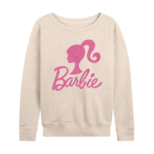 Barbie - Logo Pink Glitter - Women's Lightweight French Terry Long Sleeve Shirt