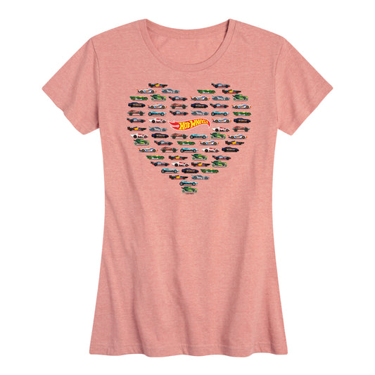 Hot Wheels - Valentine's Hot Wheels Heart - Women's Short Sleeve Graphic T-Shirt