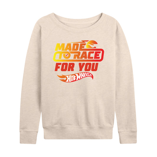 Hot Wheels - Valentine's Made to Race - Ladies French Terry Long Sleeve Shirt