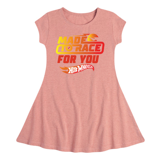 Hot Wheels - Valentine's Made to Race - Toddler And Youth Girls Fit And Flare Dress