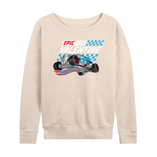 Hot Wheels - Valentine's Epic - Ladies French Terry Long Sleeve Shirt