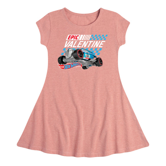 Hot Wheels - Valentine's Epic - Toddler And Youth Girls Fit And Flare Dress
