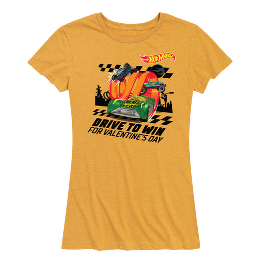 Hot Wheels - Valentine's Drive to Win - Women's Short Sleeve Graphic T-Shirt