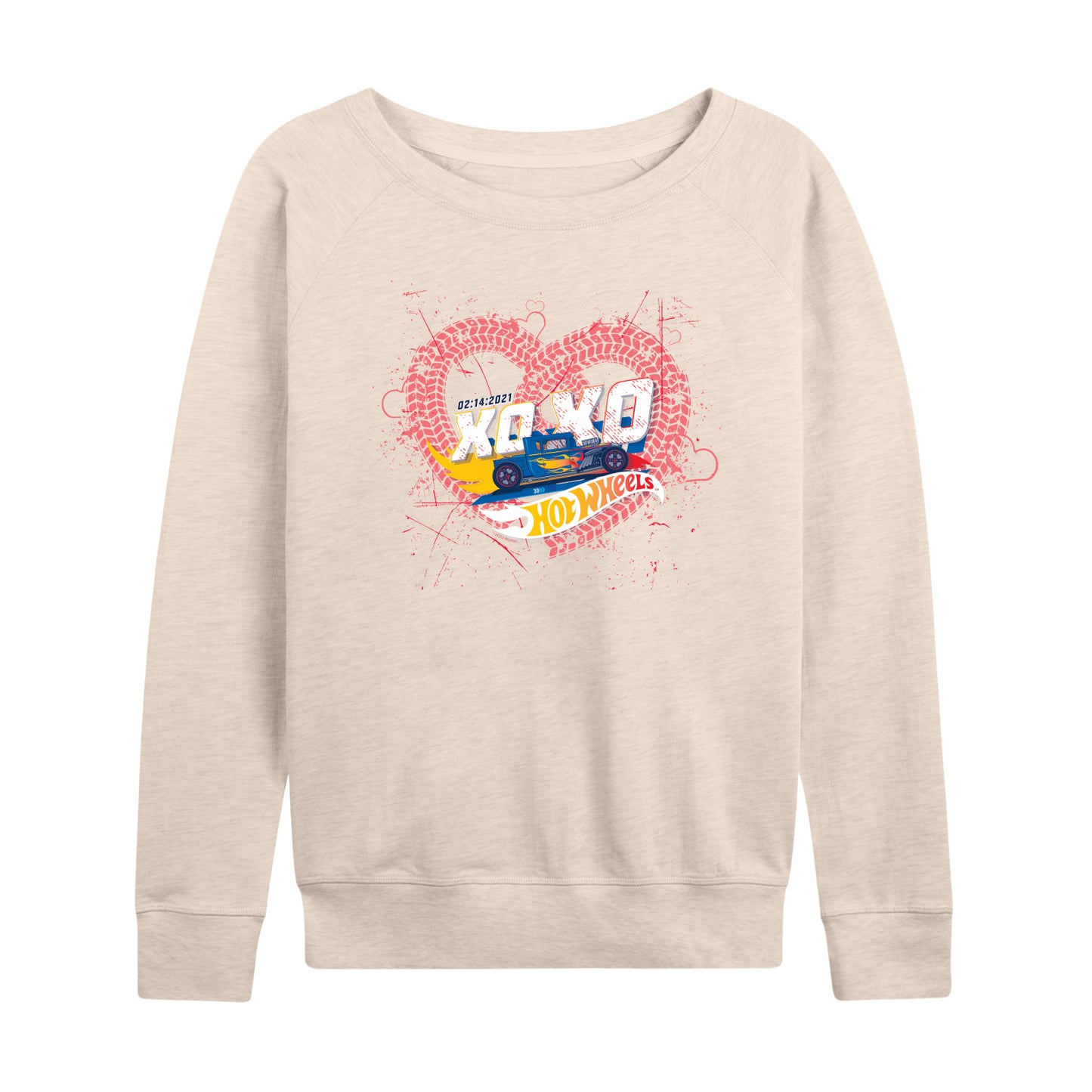 Hot Wheels - XOXO Heart - Ladies French Terry Long Sleeve Shirt