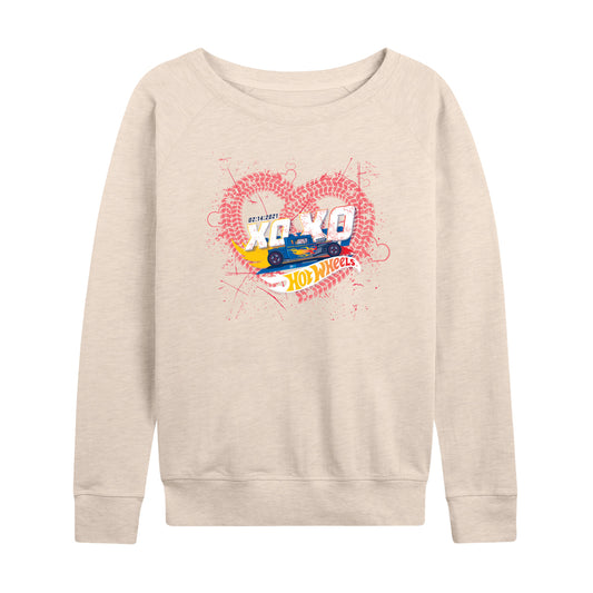Hot Wheels - XOXO Heart - Ladies French Terry Long Sleeve Shirt