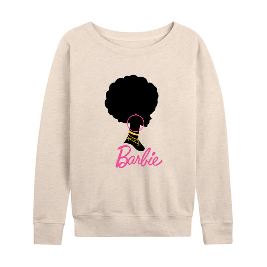Barbie - Afro Barbie with Hoop Earrings - Women's Lightweight French Terry Long Sleeve Shirt