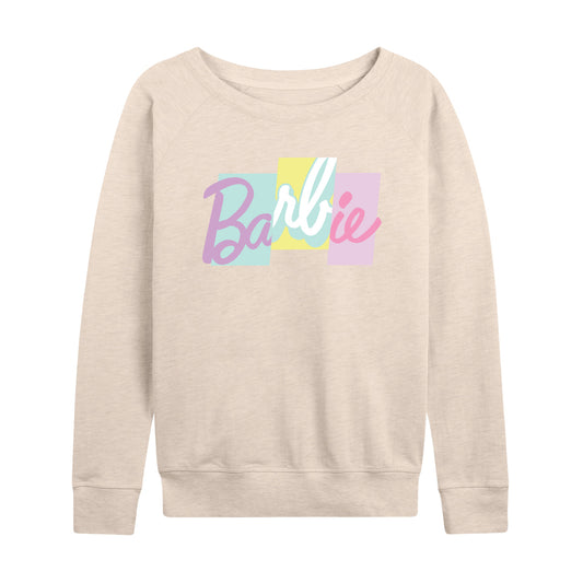 Barbie - Color Block Logo - Women's Lightweight French Terry Long Sleeve Shirt