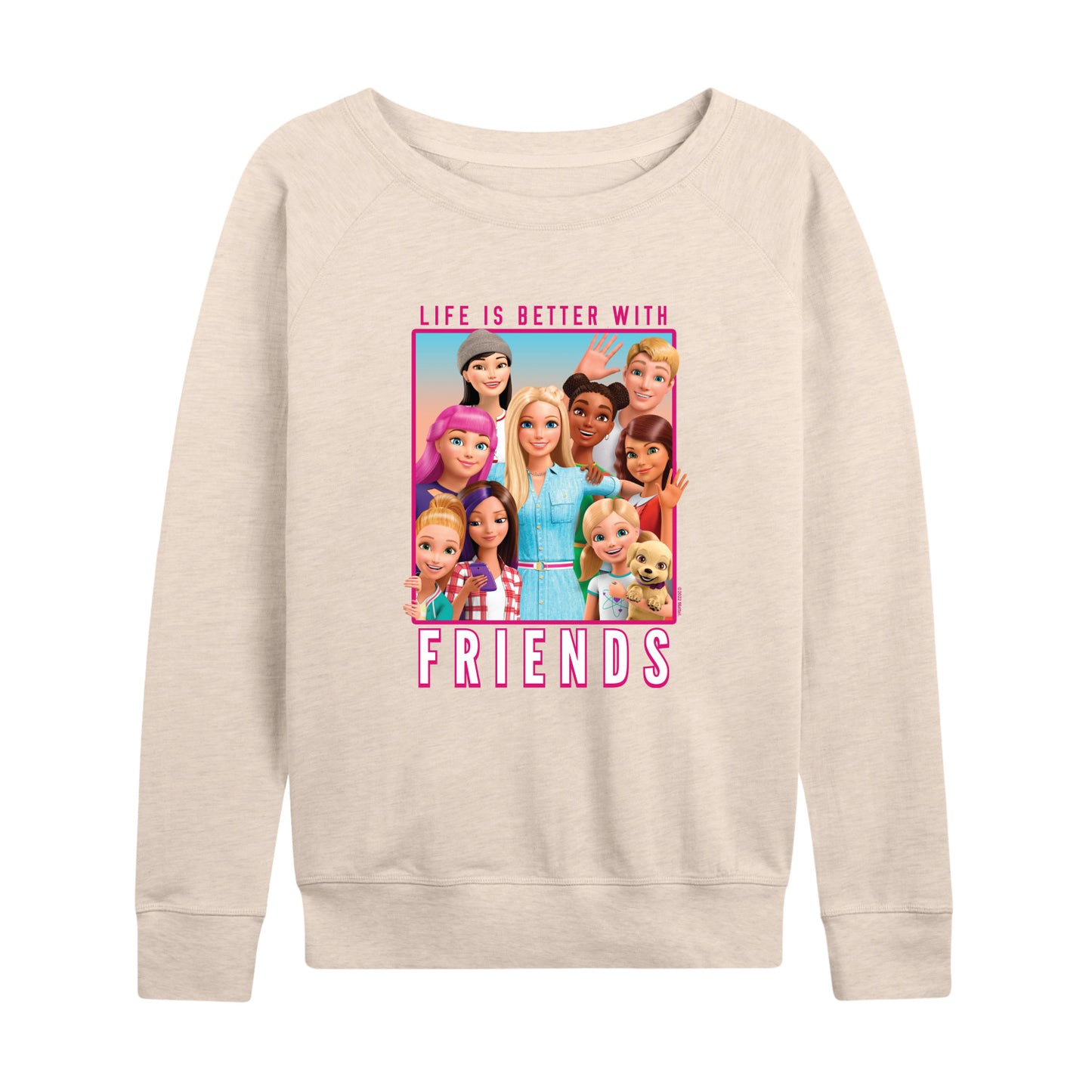 Barbie - Life is Better with Friends - Family Photo - Women's Lightweight French Terry Long Sleeve Shirt