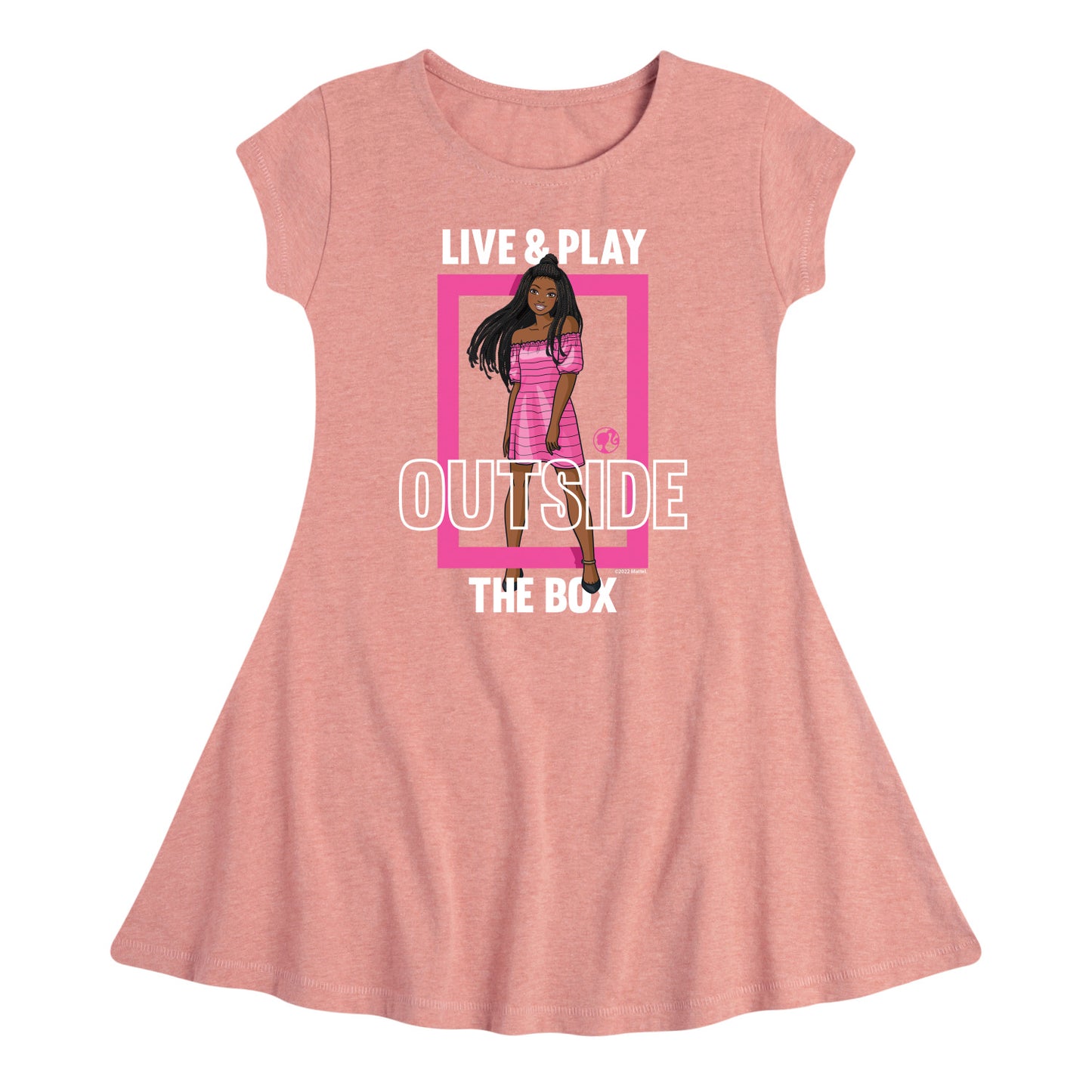 Barbie - Live & Play Outside the Box - Toddler And Youth Girls Fit And Flare Dress