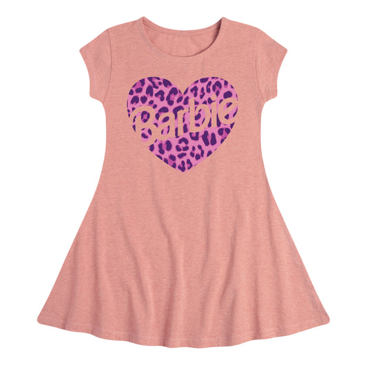 Barbie - Leopard Heart - Classic Barbie - Toddler And Youth Girls Fit And Flare Dress