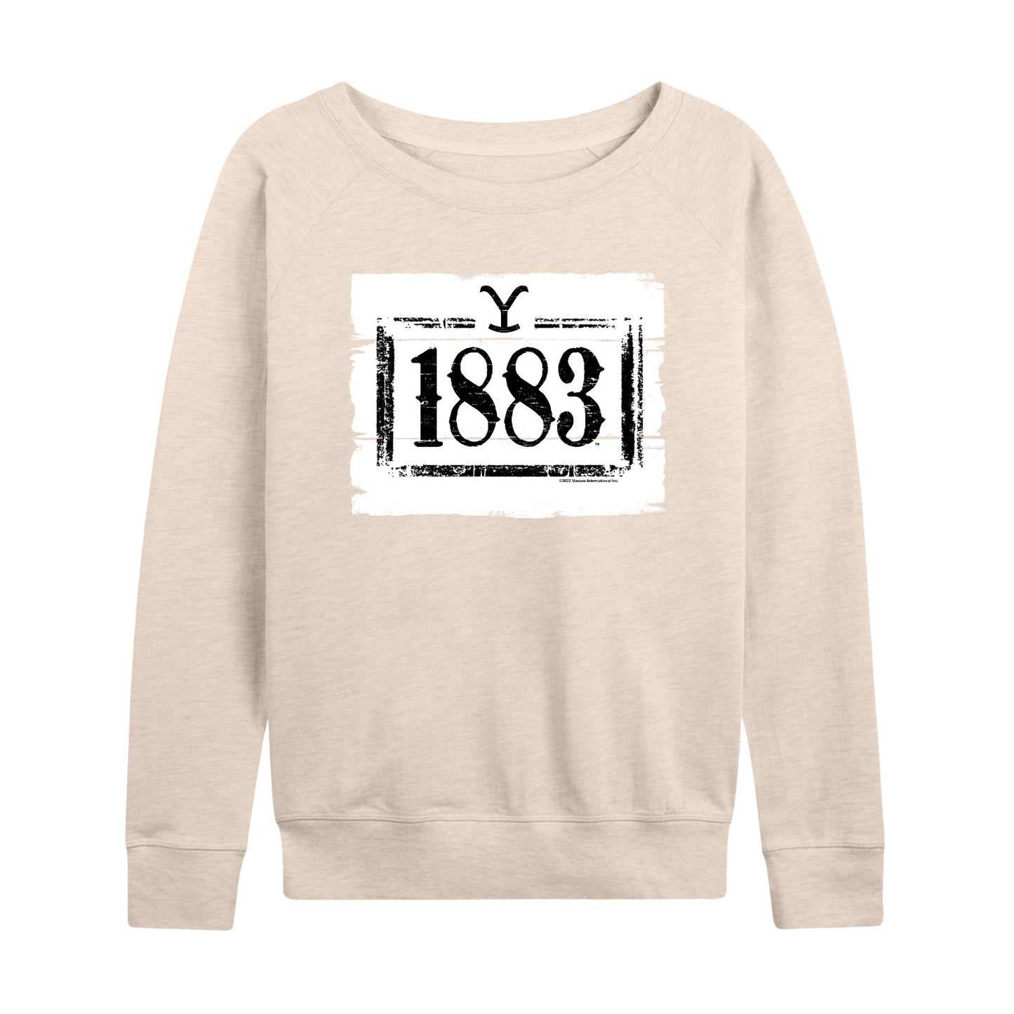 Yellowstone - 1883 Wood Sign - Women's French Terry Long Sleeve Pullover