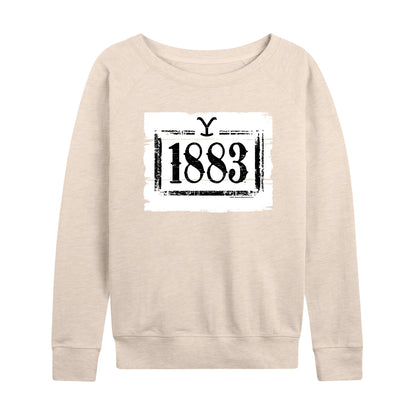 Yellowstone - 1883 Wood Sign - Women's French Terry Long Sleeve Pullover