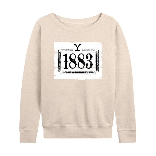 Yellowstone - 1883 Wood Sign - Women's French Terry Long Sleeve Pullover
