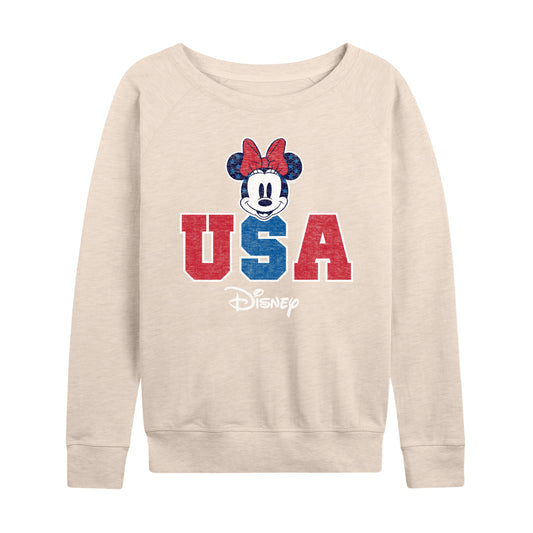 Disney - Americana - Minnie Usa - Women's Lightweight French Terry Long Sleeve Shirt