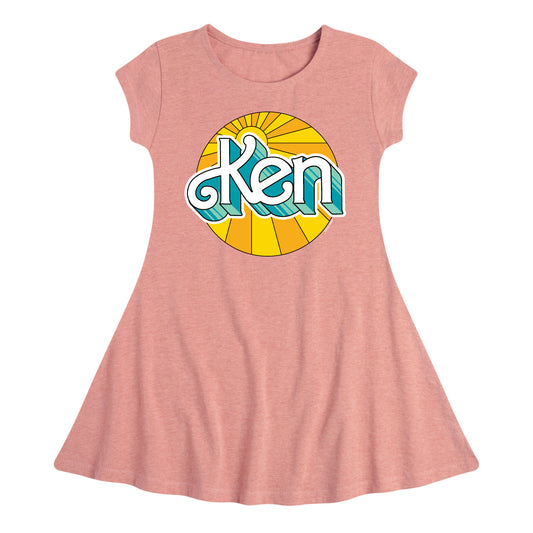 Barbie - Ken - Sun Shining Bright - Toddler And Youth Girls Fit And Flare Dress