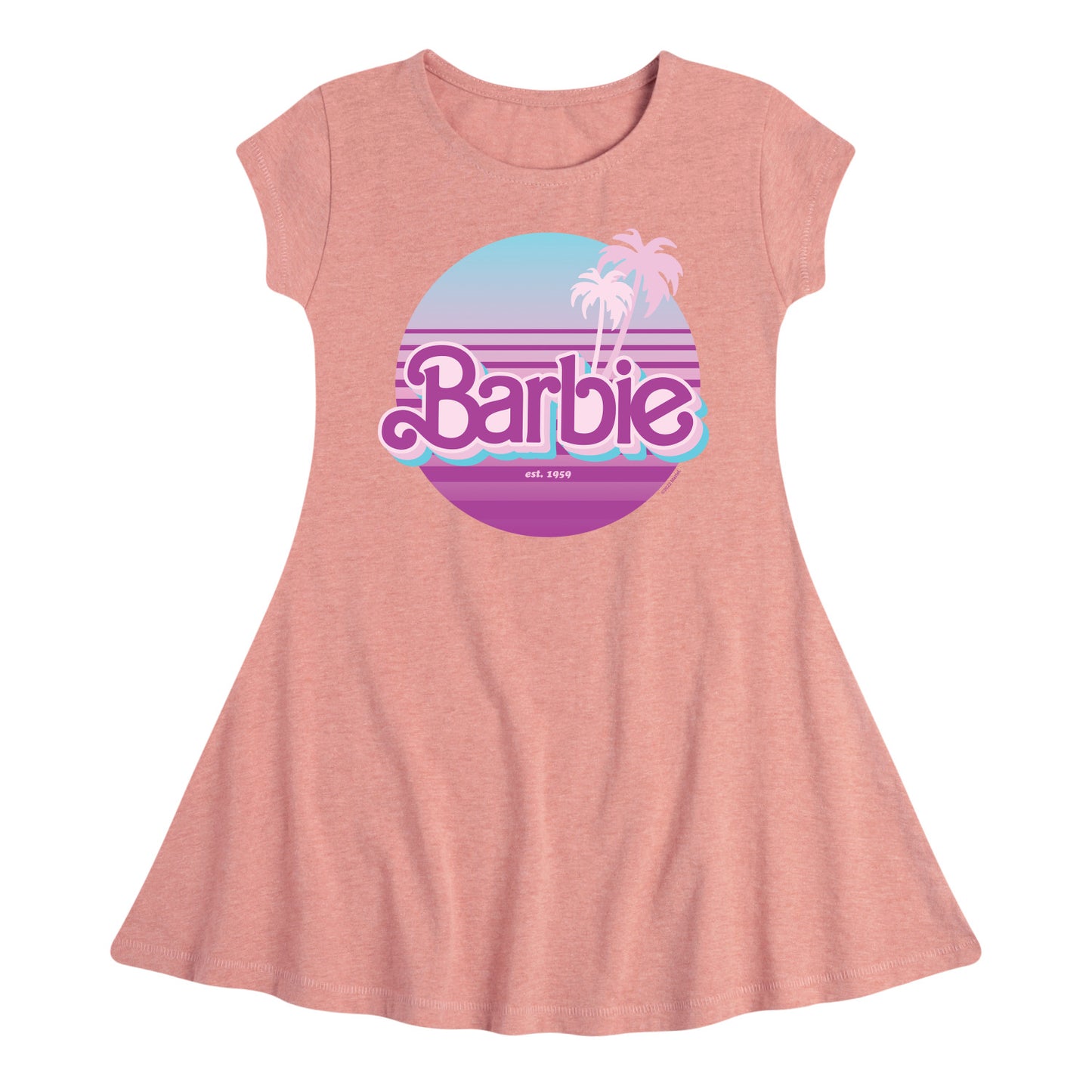 Barbie - Palm Trees - 90's Retro Style - Toddler And Youth Girls Fit And Flare Dress