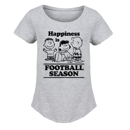 Peanuts - Happiness Is Football Season - Toddler And Youth Girls Short Sleeve Graphic T-Shirt
