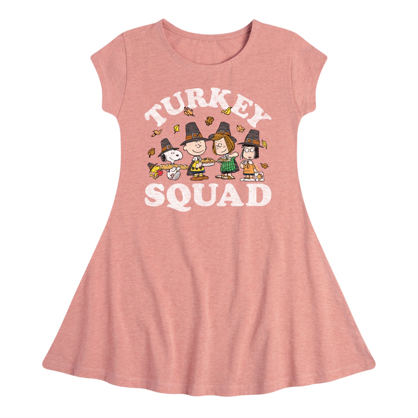 Peanuts - Turkey Squad - Toddler And Youth Girls Fit And Flare Dress