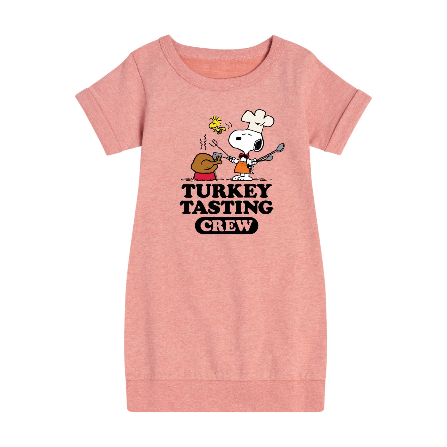 Peanuts - Turkey Tasting Crew - Toddler And Youth Girls Fleece Dress