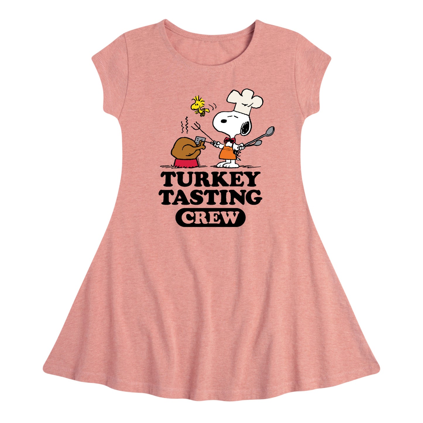 Peanuts - Turkey Tasting Crew - Toddler And Youth Girls Fit And Flare Dress