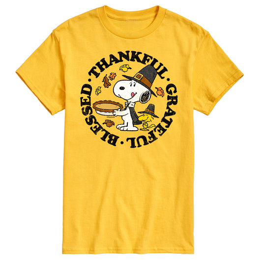 Peanuts - Thankful Grateful Blessed - Men's Short Sleeve Graphic T-Shirt