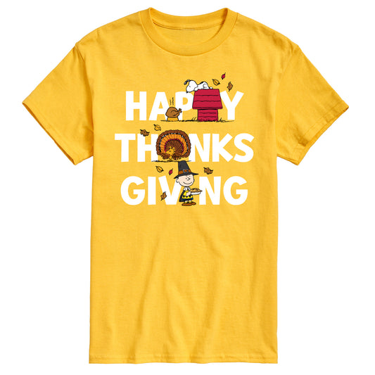 Peanuts - Happy Thanksgiving Icons - Men's Short Sleeve Graphic T-Shirt