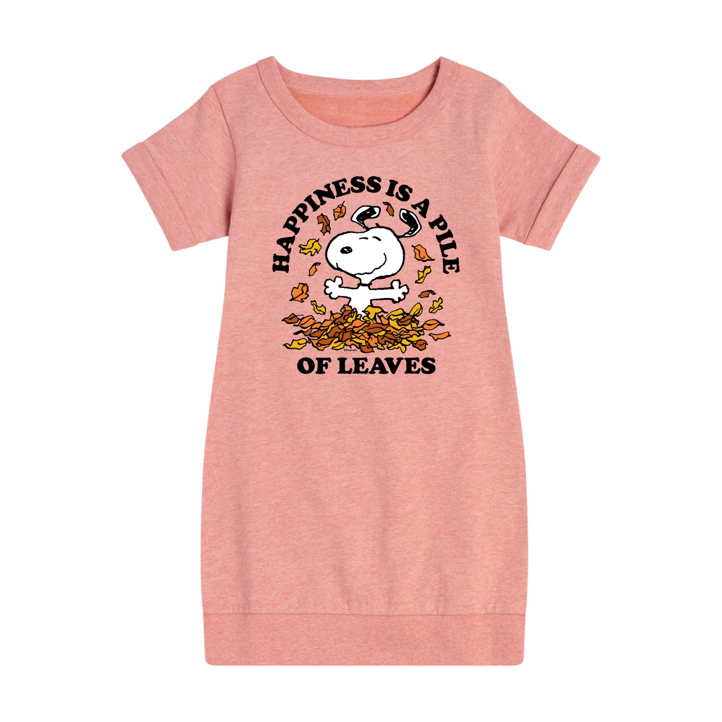 Peanuts - Happiness Is A Pile Of Leaves - Toddler And Youth Girls Fleece Dress