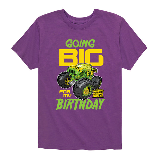 Hot Wheels - Going Big For My Birthday - Toddler And Youth Short Sleeve Graphic T-Shirt