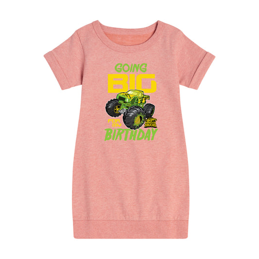 Hot Wheels - Going Big For My Birthday - Toddler And Youth Girls Fleece Dress