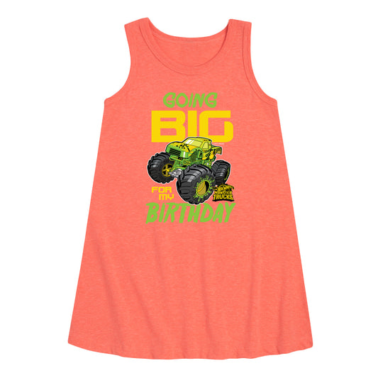 Hot Wheels - Going Big For My Birthday - Toddler And Youth Girls A-line Dress