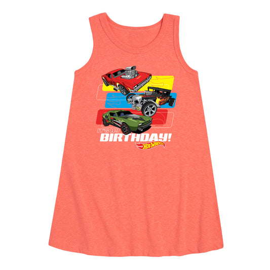 Hot Wheels - Its My Birthday - Toddler And Youth Girls A-line Dress