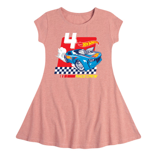 Hot Wheels - Race Crew 4 Yrs - Toddler And Youth Girls Fit And Flare Dress