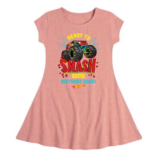 Hot Wheels - Ready To Smash Cake - Toddler And Youth Girls Fit And Flare Dress