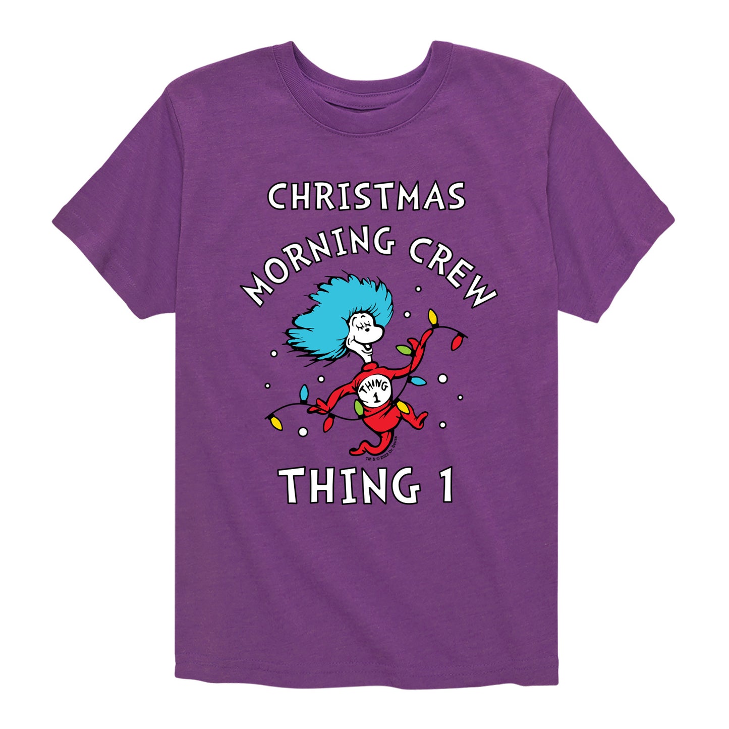 The Cat in the Hat - Christmas Morning Crew Thing 1 - Toddler And Youth Short Sleeve Graphic T-Shirt