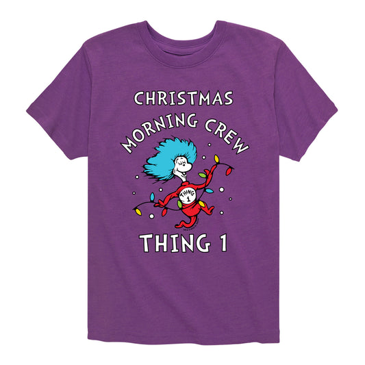 The Cat in the Hat - Christmas Morning Crew Thing 1 - Toddler And Youth Short Sleeve Graphic T-Shirt