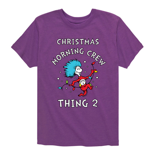 The Cat in the Hat - Christmas Morning Crew Thing 2 - Toddler And Youth Short Sleeve Graphic T-Shirt