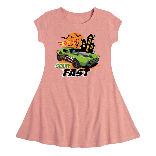Hot Wheels - Scary Fast - Toddler And Youth Girls Fit And Flare Dress