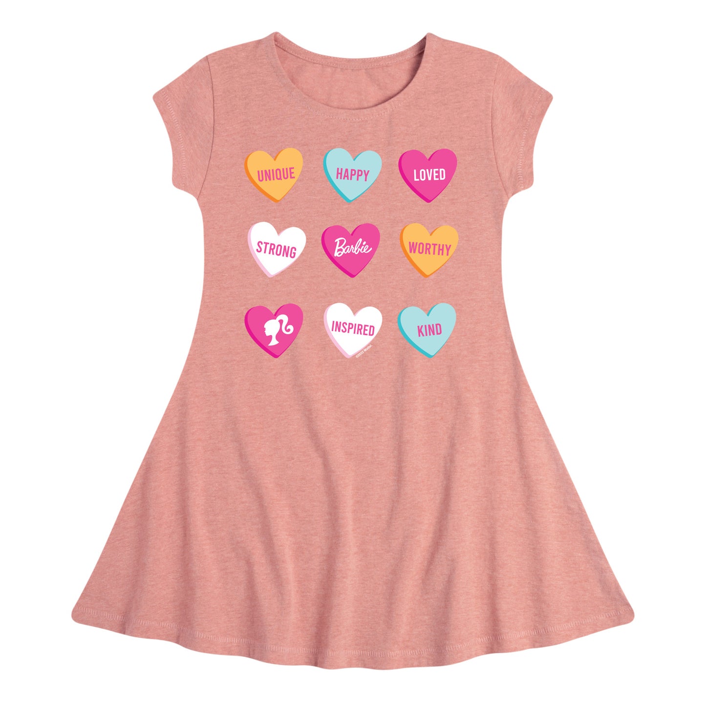 Barbie - Candy Hearts - Toddler And Youth Girls Fit And Flare Dress