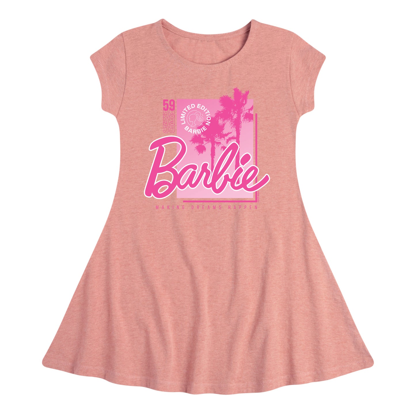 Barbie - Pink Core - Toddler And Youth Girls Fit And Flare Dress