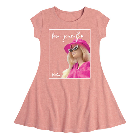 Barbie - Love Yourself - Toddler And Youth Girls Fit And Flare Dress