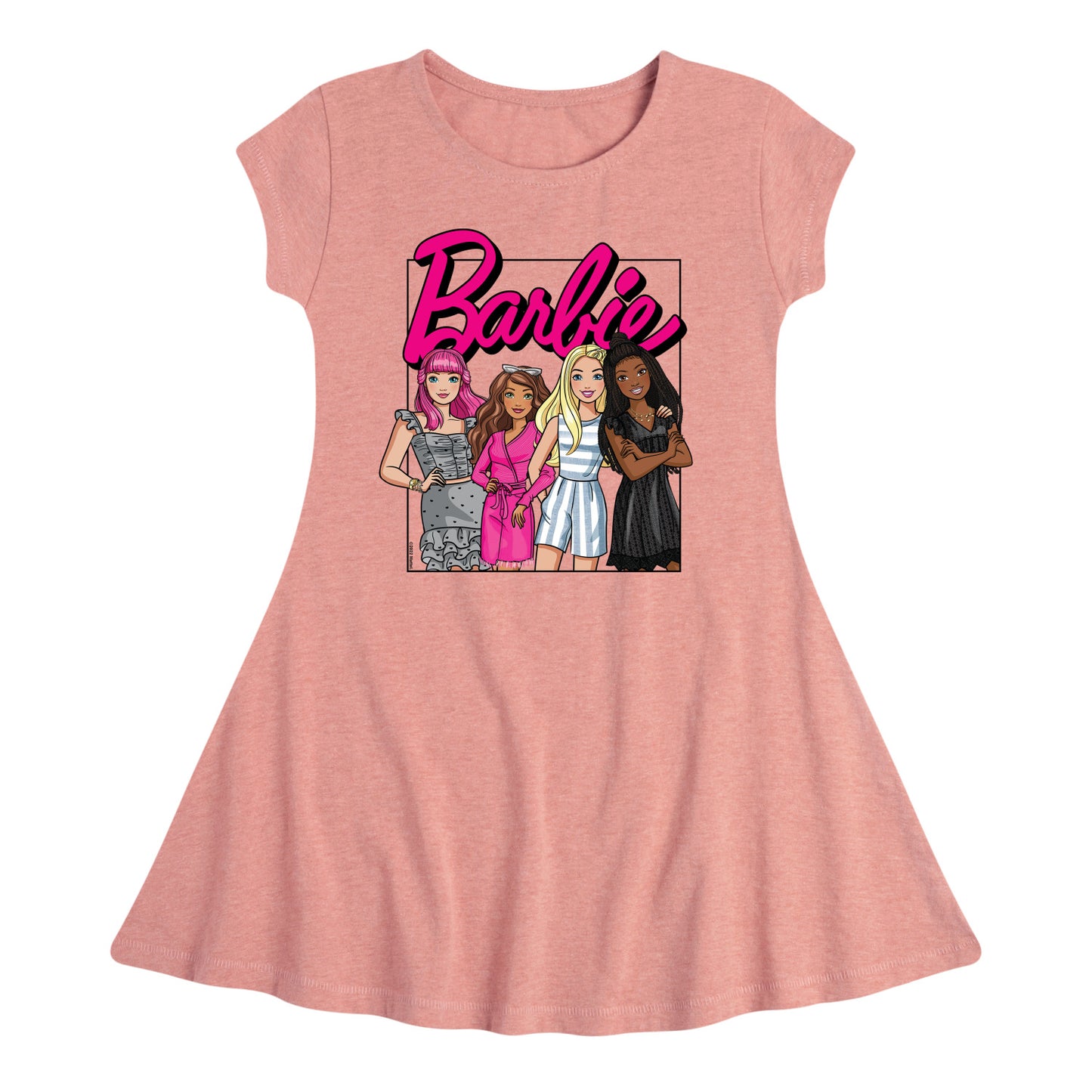 Barbie - Girls All Together - Toddler And Youth Girls Fit And Flare Dress