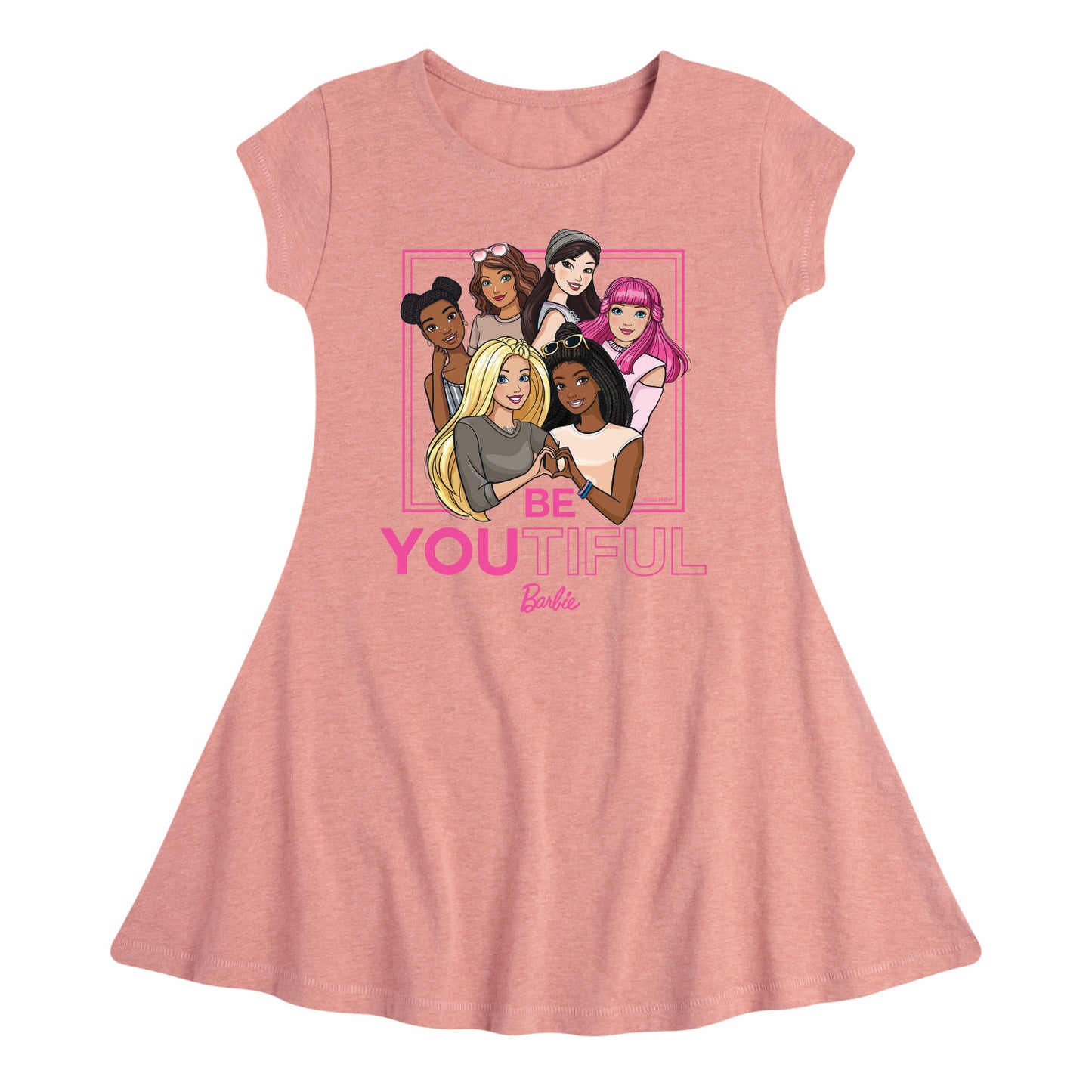 Barbie - BeYOUtiful - All Girls Are Beautiful - Toddler And Youth Girls Fit And Flare Dress