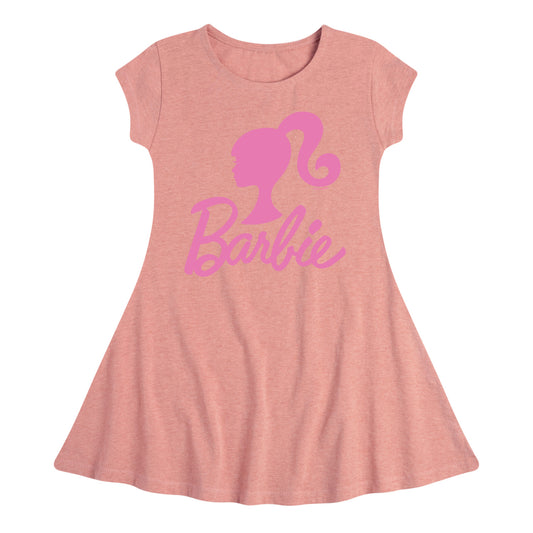 Barbie - Classic Logo Pink - Toddler And Youth Girls Fit And Flare Dress