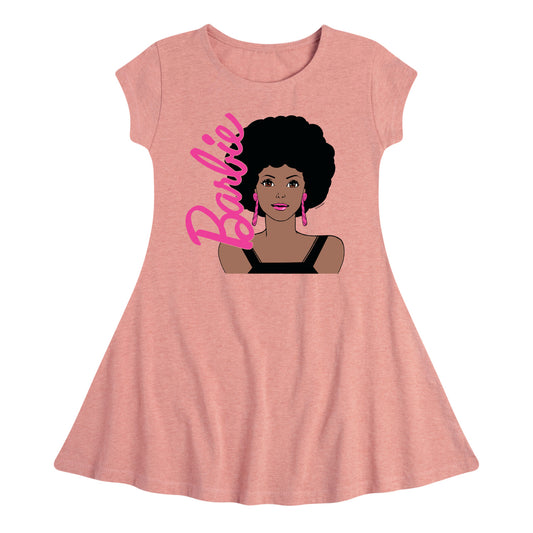 Barbie - Afro & Hoops - Pretty Barbie - Toddler And Youth Girls Fit And Flare Dress