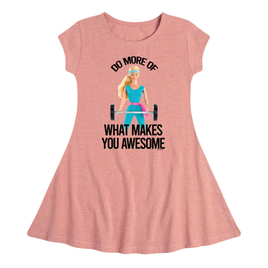Barbie - Do What Makes You Awesome - Toddler And Youth Girls Fit And Flare Dress