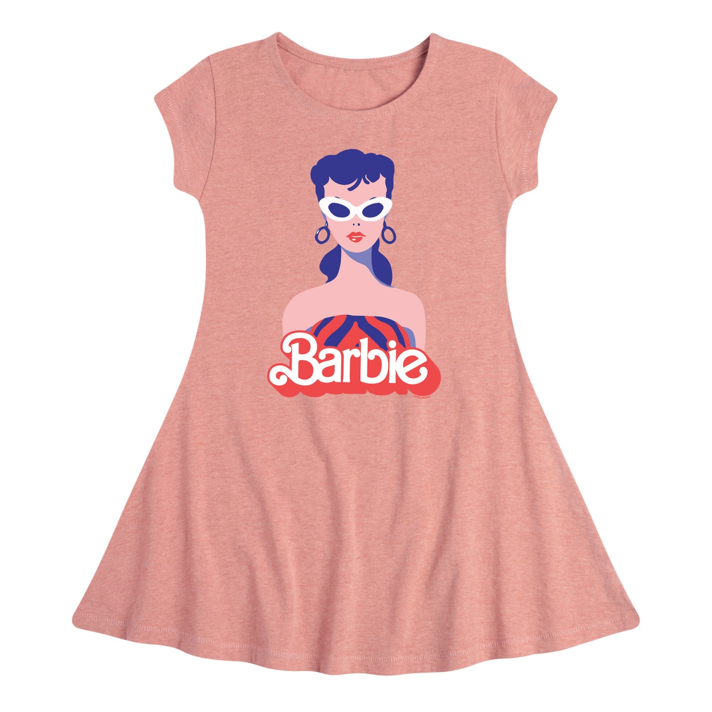 Barbie - Retro Swimsuit - Original Logo - Toddler And Youth Girls Fit And Flare Dress